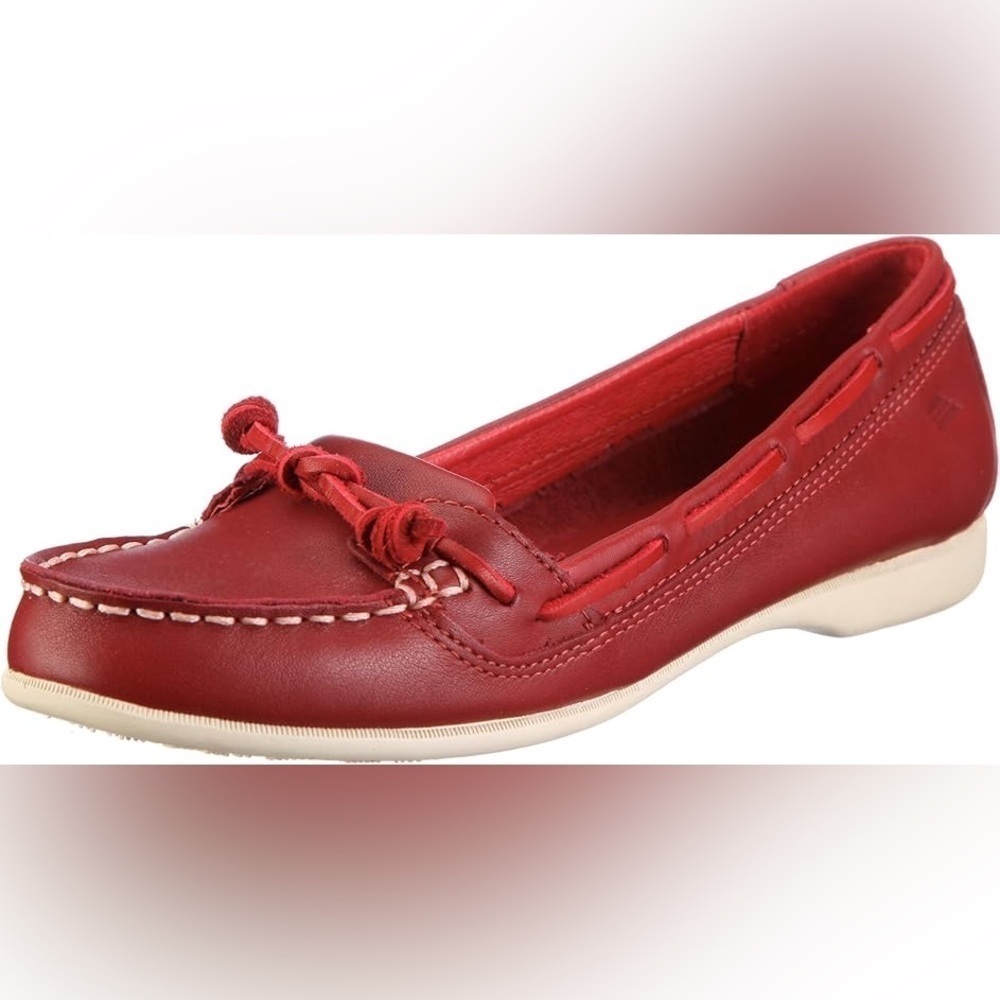 Sebago Red Leather Loafers Boat Shoes - Picture 2 of 11